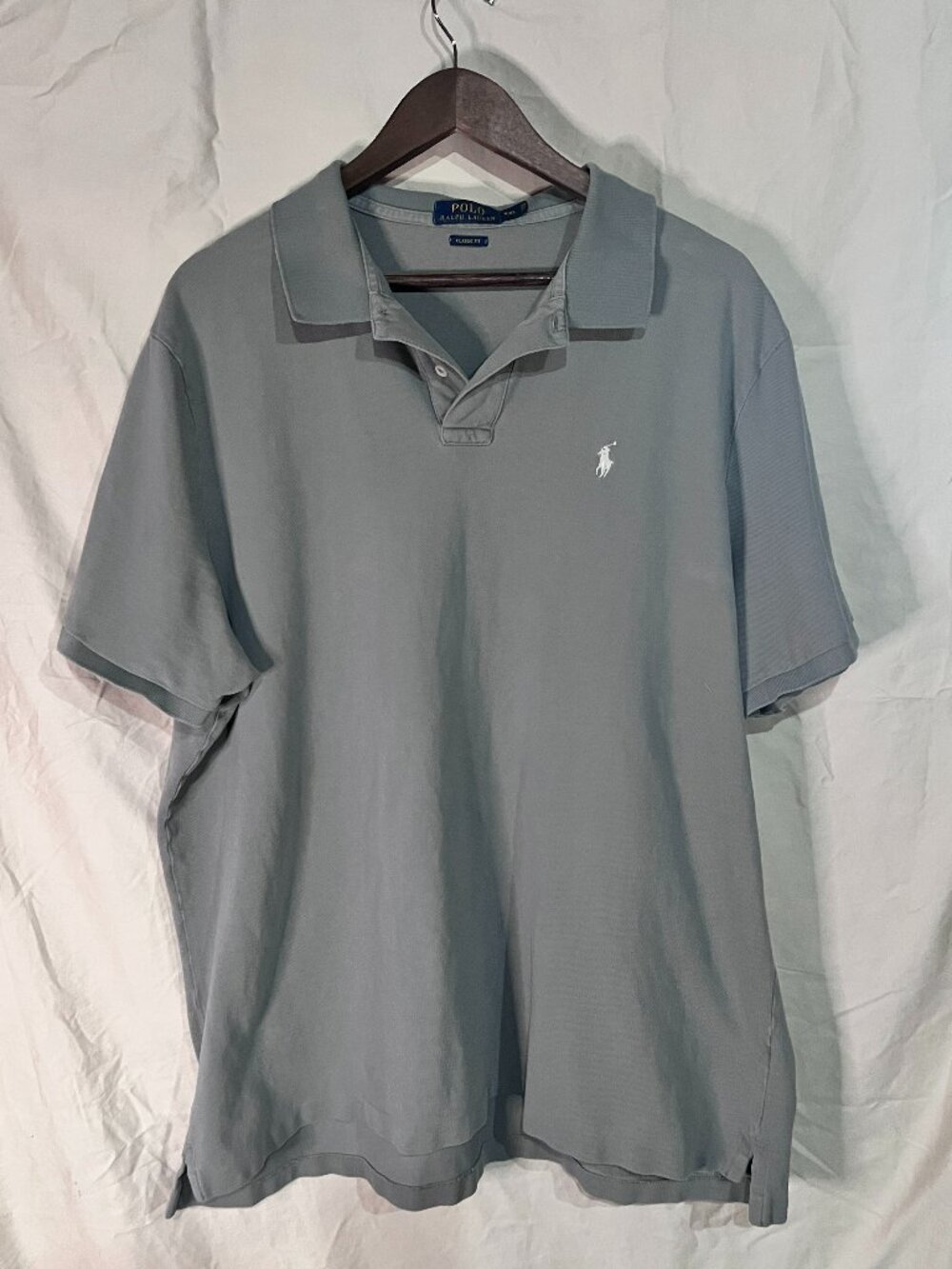 Polo Ralph Lauren Shirt Mens 2XL Gray Casual Golf Knit XXL Logo 100% Cotton